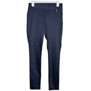 Tommy Hilfiger Blue White Striped Pull On Stretchy Skinny Pants Size 8